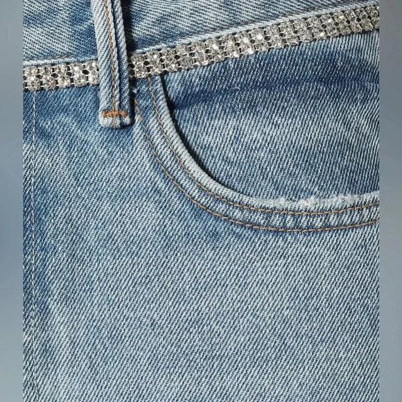 GRLFRND Karolina  Embellished High Rise Button-Fly Skinny Denim Jeans Size 31 - Picture 3 of 16